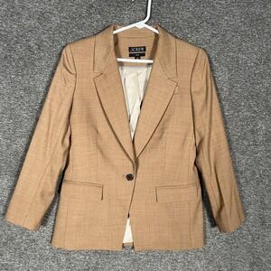 J Crew Willa Blazer Womens 4P Beige Wool Blend Tailored Office Work Jacket